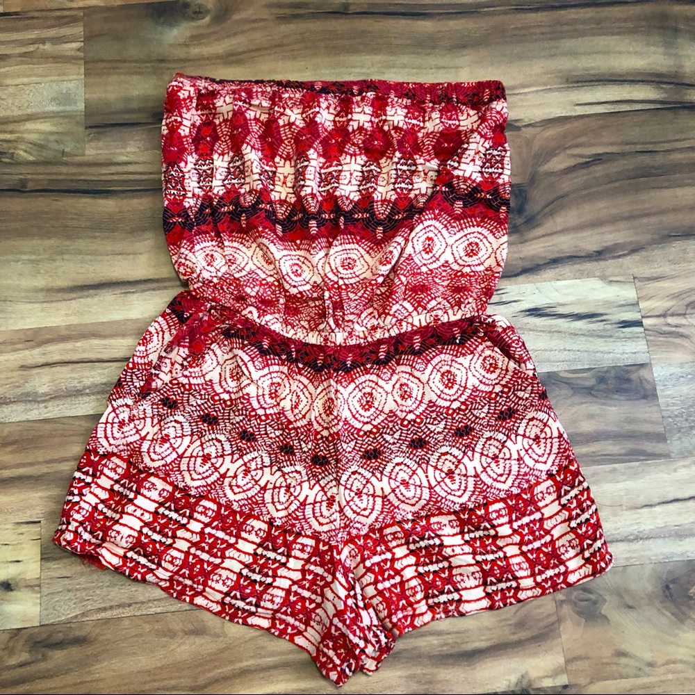 2/$15 SALE!! Abstract strapless romper